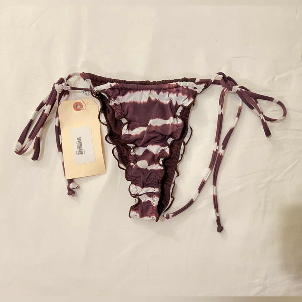 Revolve Frankie’s Bikinis Tidal Skimpy Tie Dye Bikini Bottom with Side Ties
